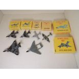 Dinky Toys - six professionally restored diecast models comprising Gloster Javelin Fighter # 735,