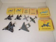 Dinky Toys - six professionally restored diecast models comprising Gloster Javelin Fighter # 735,