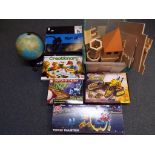 A good mixed lot comprising a child's wooden playset in the form of a castle,