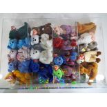 Ty Bears - A display case containing a quantity of Ty Beanie Babies.