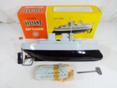 Sutcliffe Models - a Sutcliffe Models Valiant tin-plate clockwork battleship,