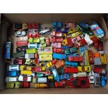 Diecast - a box containing a quantity of predominantly playworn unboxed diecast model motor