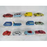 Dinky Toys - 12 diecast models comprising two Bedford vans 'Ovaltine', Standard Atlas,