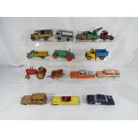 Dinky Toys - 14 diecast models comprising Aveling- Barford road roller with driver figure,