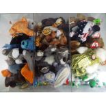 Ty Bears - a display case containing a quantity of Ty Beanie Babies