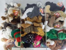 Ty Bears - a display case containing a quantity of Ty Beanie Babies