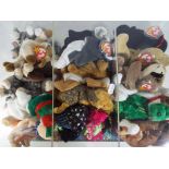 Ty Bears - a display case containing a quantity of Ty Beanie Babies