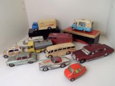 Dinky and Corgi - a collection of mid 20th century diecast models comprising Dinky fire engine #