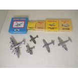 Dinky Toys - five professionally restored diecast models comprising Seaplane # 63b,