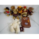 Bears - seven bears from The Teddy Bear Collection and a Steiff Bear entitled Lotte with button in