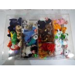 Ty Bears - A display case containing a quantity of Ty Beanie Babies.