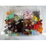 Ty Bears - A display case containing a quantity of Ty Beanie Babies.