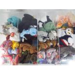 Ty Bears - a display case containing a quantity of Ty Beanie Babies