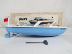 Sutcliffe Models - A Sutcliffe Models 'Diana' tinplate clockwork cruiser,