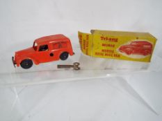 Triang Minic - a clockwork Morris Royal Mail Delivery Van, red plastic body with spun hubs,