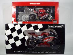 Minichamps - two 1:12 scale diecast model motorbikes in original boxes, excellent condition.