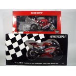 Minichamps - two 1:12 scale diecast model motorbikes in original boxes, excellent condition.