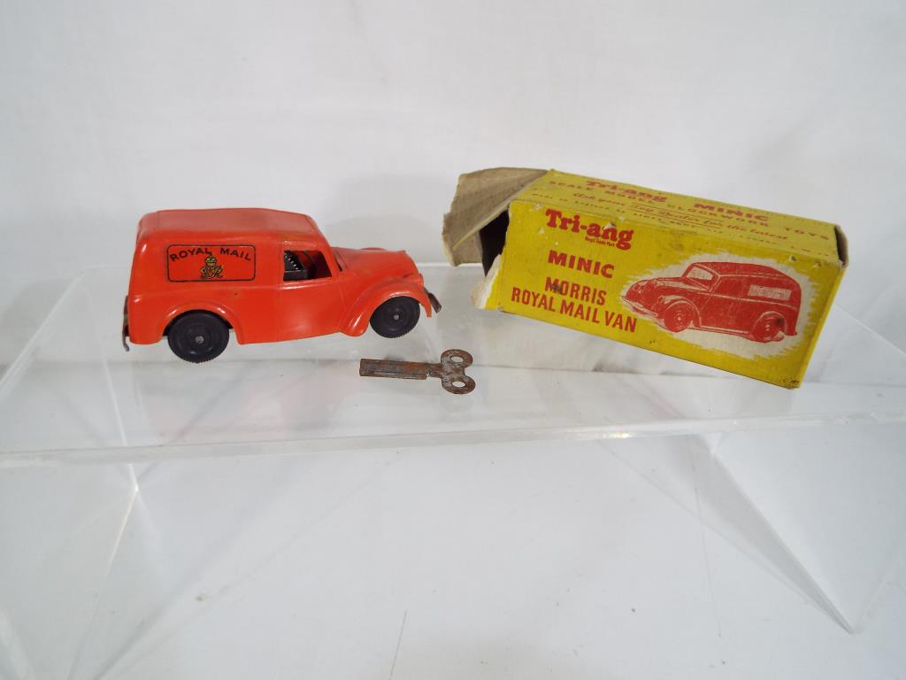 Triang Minic - a clockwork Morris Royal Mail Delivery Van, red plastic body with spun hubs, - Image 2 of 2