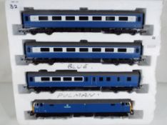 Model Railways - Hornby OO gauge Blue Pullman set, three mark 2 carriages, one locomotive,