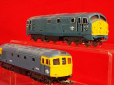 Model Railways -Two HO scale diesel locomotives in BR blue to include Lima #D6100 and Jouef #D6524,