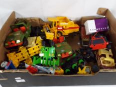 Vanguards -a mixed box of plastic toy vehicles to include a Britains Combine Harvester and