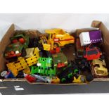 Vanguards -a mixed box of plastic toy vehicles to include a Britains Combine Harvester and