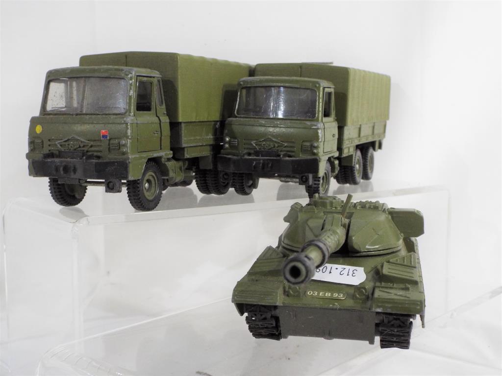 Dinky - three unboxed Army diecast model motor vehicles, two Foden trucks and a Chieftain Tank, - Image 2 of 3