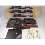 Atlas Editions - seventeen static steam locomotives, appear to be OO gauge,