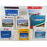 Herpa - eight 1:500 scale planes comprising 503037, 504287, 500838, 560221, 501828, 500739,