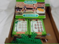 Subbuteo - two teams Manchester United and Liverpool's second kit,