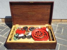 Meccano - Set No 10 ca 1950's in original mahogany chest with handles and gilt lettering to the lid,