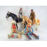 Lone Ranger and Tonto - four vintage actin figures also two horses, all unboxed,