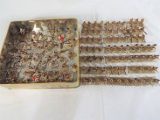 A collection of approximately 130 hand-painted vintage metal soldiers This lot MUST be paid for