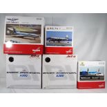 Herpa and Dragon - five boxed diecast airplanes 1:200 and 1:400 scale comprising JX054, JXM130,