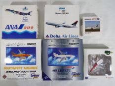 Schabak, Herpa and Gemini - five boxed diecast airplanes 1:400 and 1:500 scale comprising GASWA283,