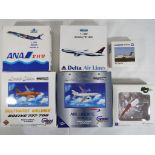 Schabak, Herpa and Gemini - five boxed diecast airplanes 1:400 and 1:500 scale comprising GASWA283,