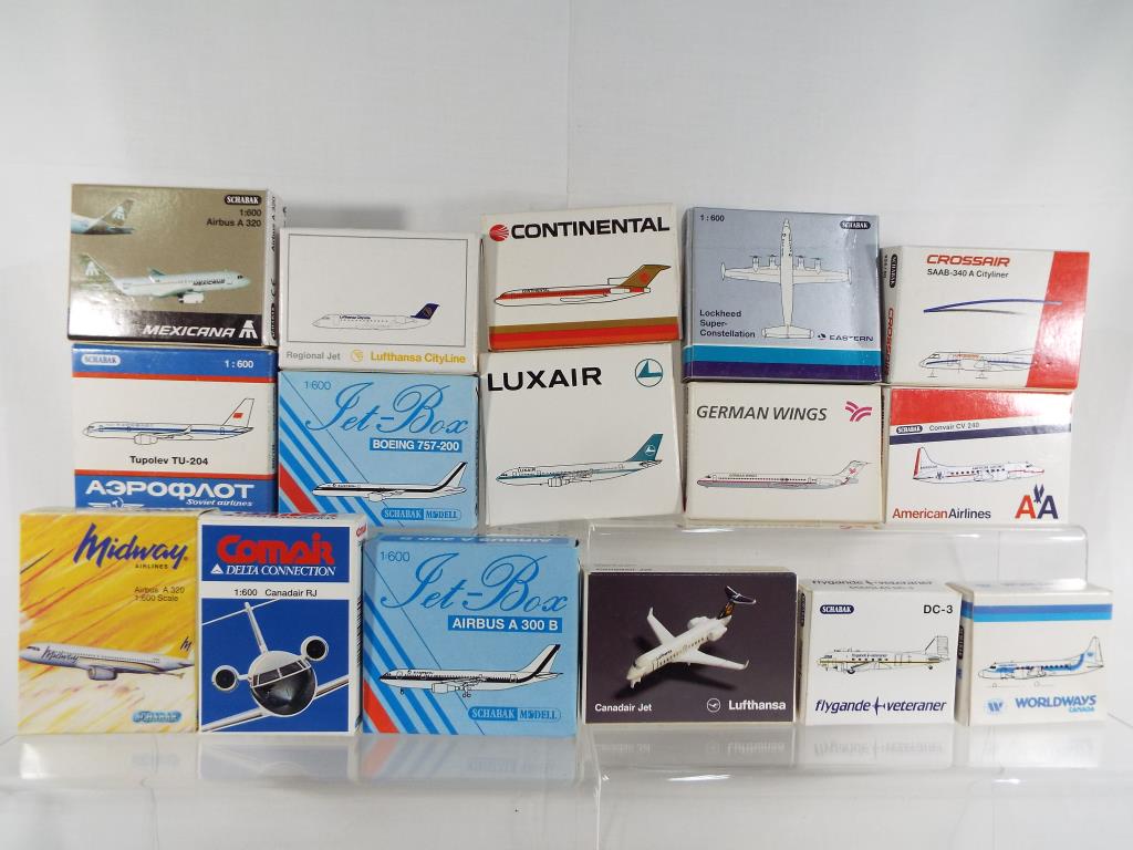 Schabak - sixteen boxed diecast airplanes 1:600 scale comprising 261844, 94718, 471700, 501391,