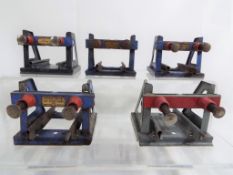 Meccano - five unboxed O gauge Meccano train buffers in excellent condition (5).