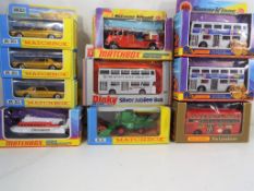 Matchbox Super Kings and Dinky - ten diecast vehicles in original window boxes comprising K9