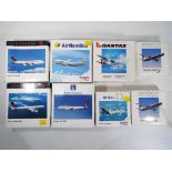 Herpa - eight boxed diecast airplanes in 1:500 scale comprising 500739, 502573, 503921, 504546,