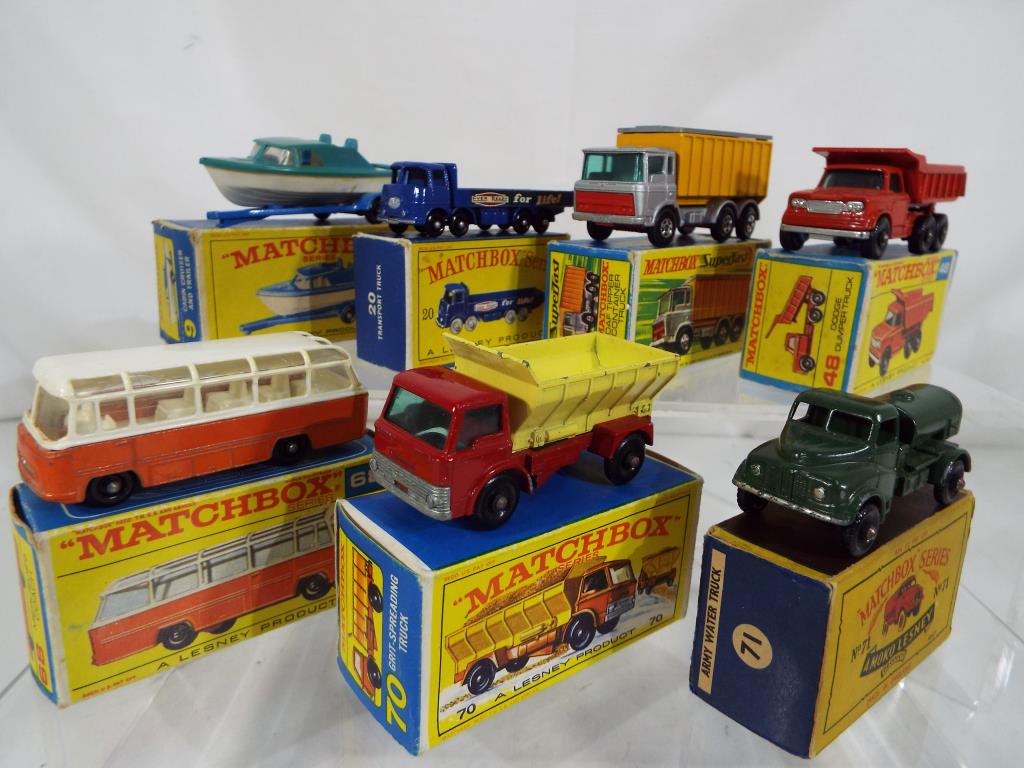 Matchbox - seven boxed diecast vehicles comprising #9, #20, #47, #48, #68,