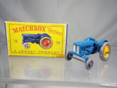 Matchbox - rare Fordson Tractor with yellow hubs, boxed #72, box good and model near mint.