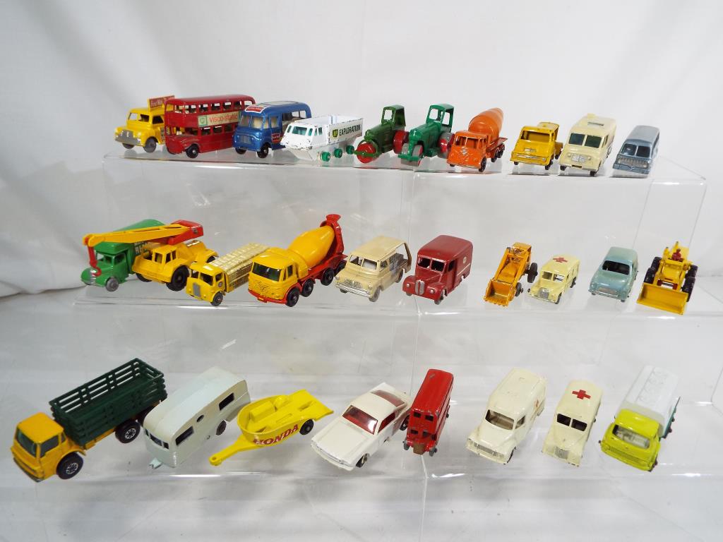 Lesney - twenty eight unboxed diecast vehicles comprising 2 x #1, #2, #4, #5, #8, #11, 2 x #14, #24,