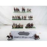 A large collection of painted Warhammer figures and similar in playworn condition,