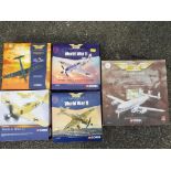 Corgi - five diecast aeroplanes in original boxes in 1:72 scale and 1:144 scale comprising 49203,