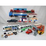 Corgi and Matchbox - fourteen unboxed diecast vehicles to include a Chipperfield Circus horse-box