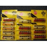 EFSI Toys - Thirteen diecast coaches in original window boxes. Boxes E to NM, models M.