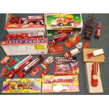 Marx, Corgi and others - Thirty diecast fire vehicles, twenty unboxed and eight boxed,