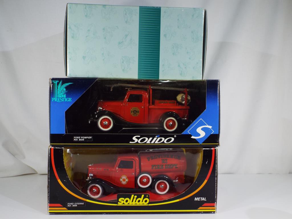 Solido and Hallmark - Three 1:18 scale diecast vehicles in original boxes comprising Solido # 8026