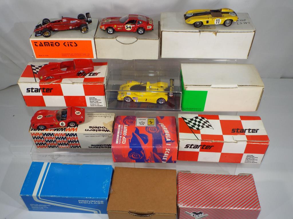 Tameo, Western Models and others - twelve white metal kits of Ferraris some assembled, boxes G,